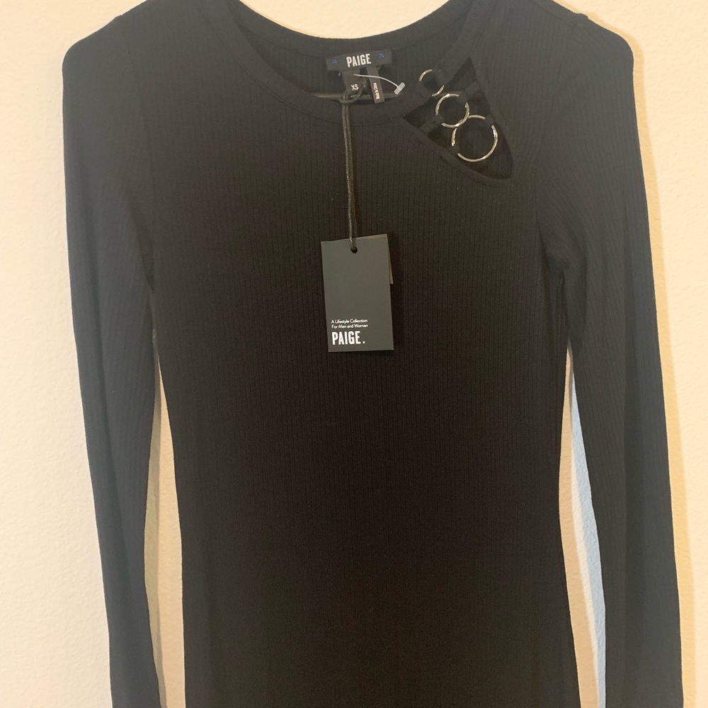 NWT Paige black ribbed dress
